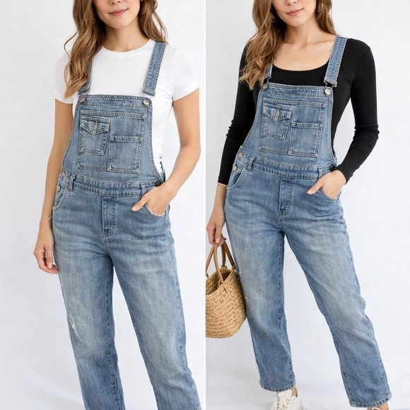 Free People Denim - Free People Classic Light Blue Denim Overalls